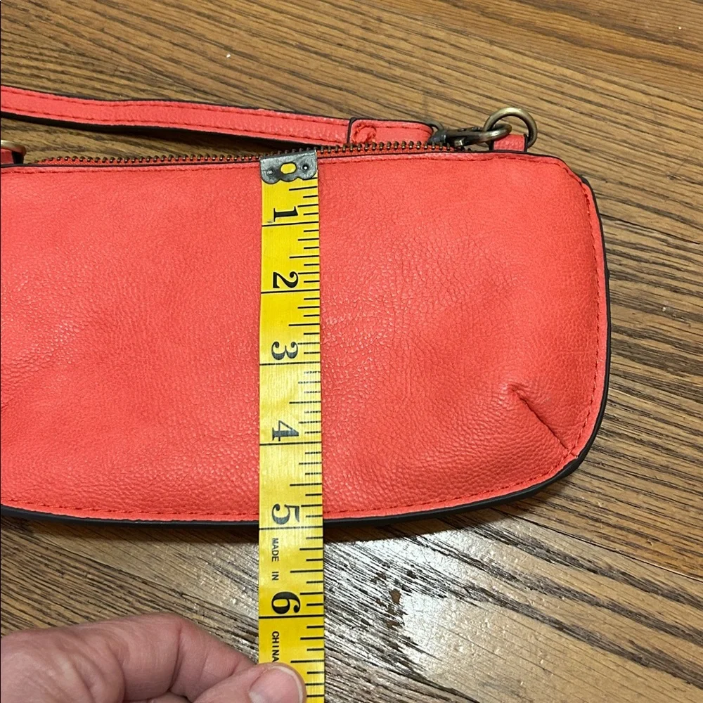 Joy Susan Purse Coral Vegan Leather Mini Crossbody/Clutch Travel Wristlet - Picture 6 of 9